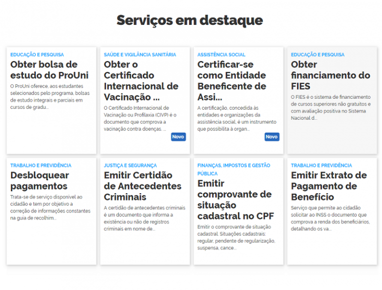 portal de serviços governo federal